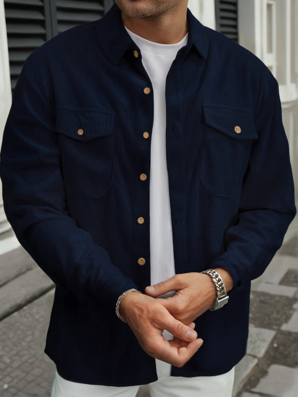 Men's shirt, neat and simple, full of texture, classic and enduring, simple and advanced.