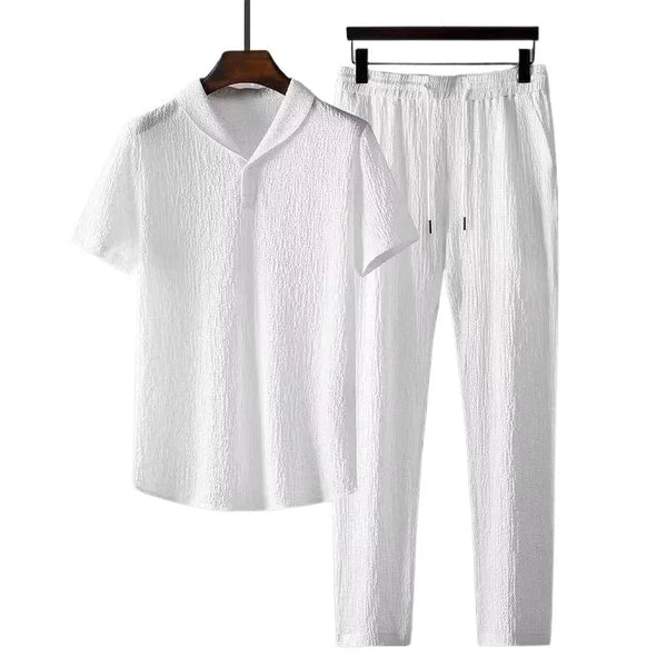 Loose Large Size Casual Summer Cool Sport ort Sve T-irt Long Pants Two Piece Set Trendy Brand Breathable Thin Model