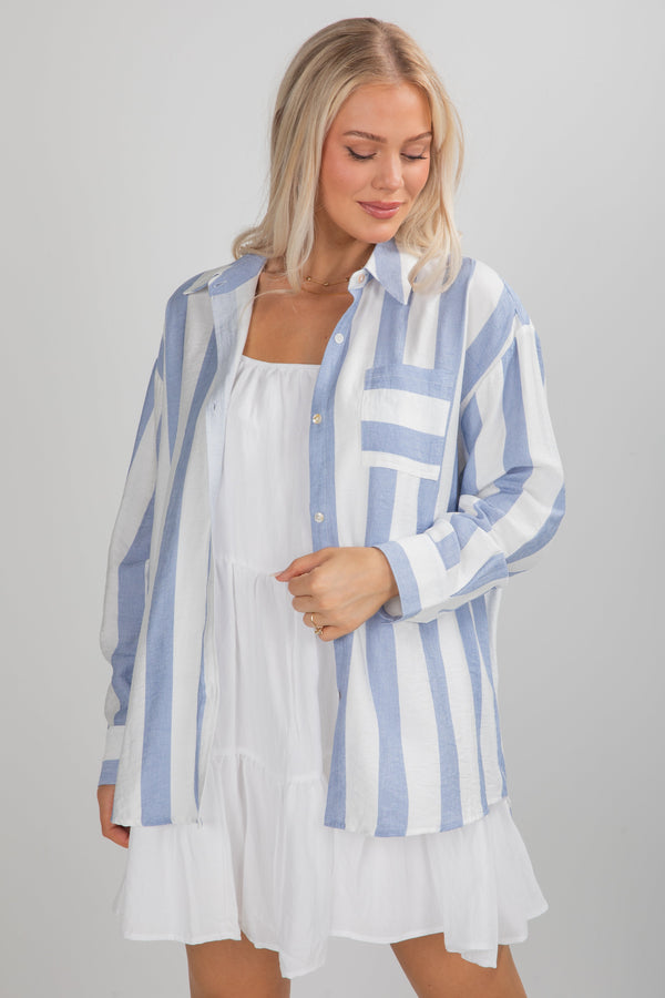 striped button up 